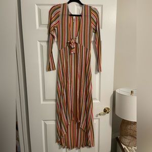 Multi color tie front duster